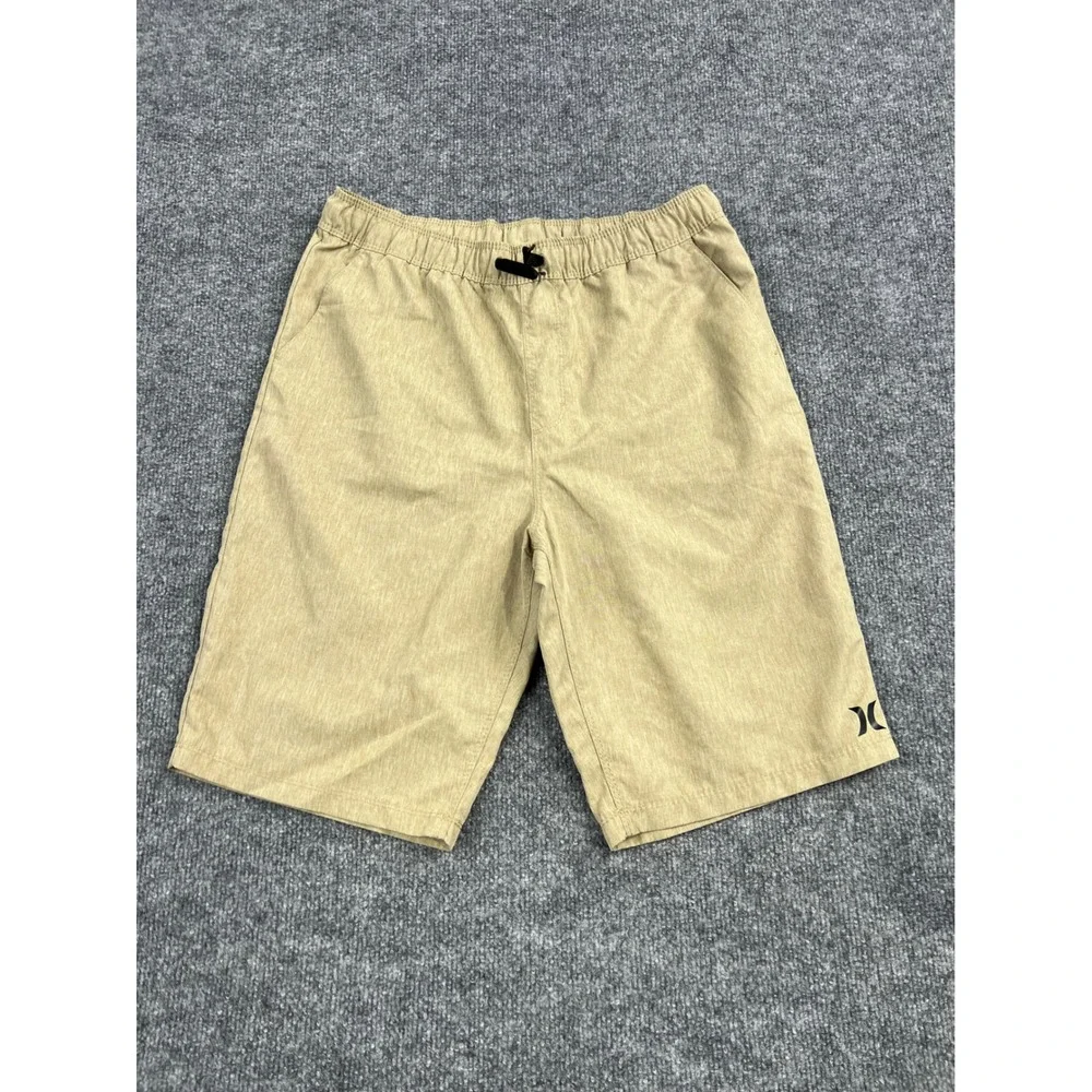 Hurley Mens XL Tan Heathered Hybrid Board Shorts Elastic Waist Swim Trunks